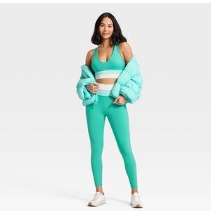 JoyLab Teal/Turquoise High-Waist Leggings & Sports Bra Set
